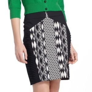 𝅺🆕 Anthropologie Floreat Pintucked Arpeggio Skirt in Black Motif Aztec
